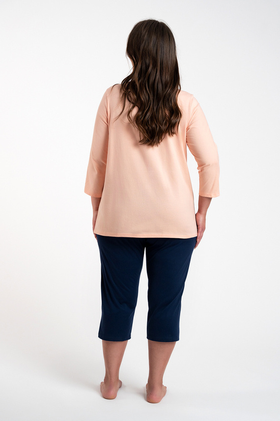 Arietta Dámské pyžamo 3/4 rukávy a 3/4 kalhoty Italian Fashion - lososová barva