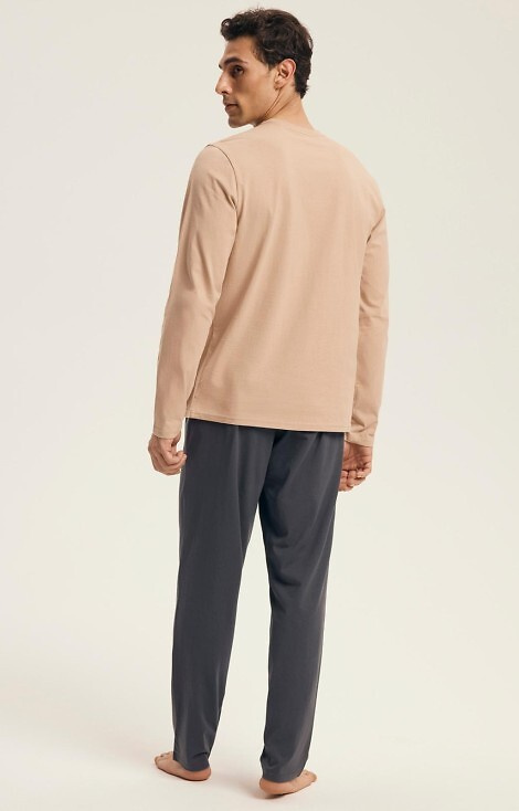 43474 Luro Henderson Core pánské pyžamo - bavlna, horní díl s potiskem, délka. kalhoty