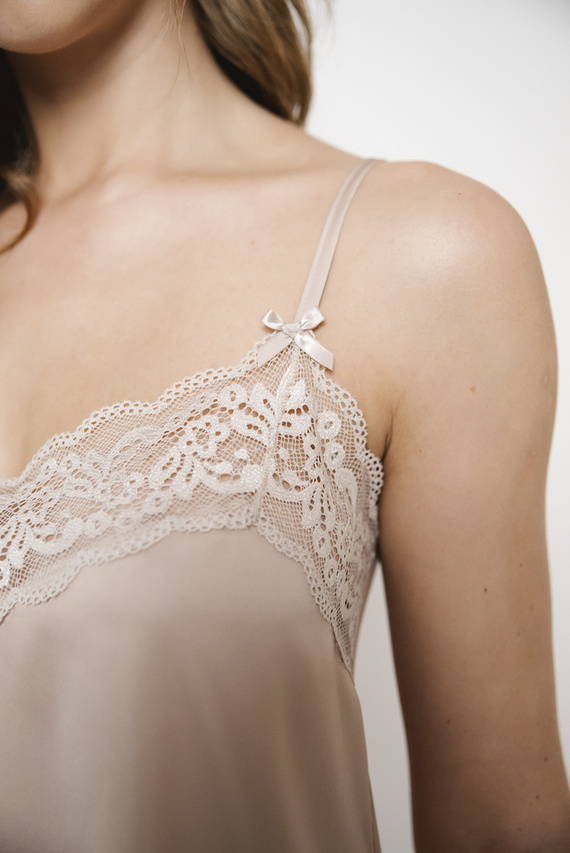 Touch Dámské pyžamo slim fit, krátké šortky Italian Fashion - béžová barva