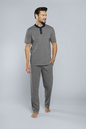 Profit Pánské pyžamo s krátkým rukávem a dlouhými kalhotami Italian Fashion -¶r.melange