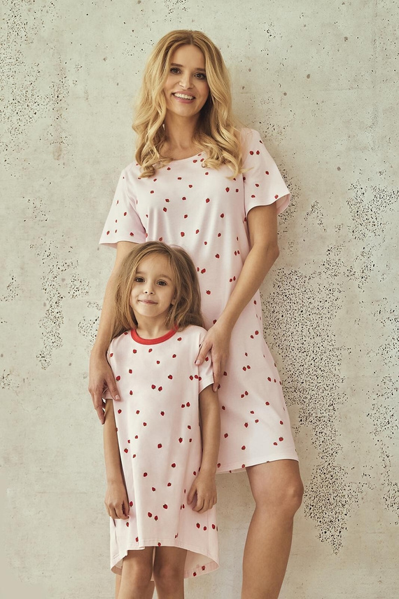 Dívčí noční košile Maia 3546 Taro – bavlněná, krátký rukáv, vzor