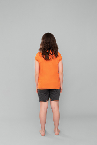 Blond dívčí pyžamo Italian Fashion - oranžová/tmavý melír