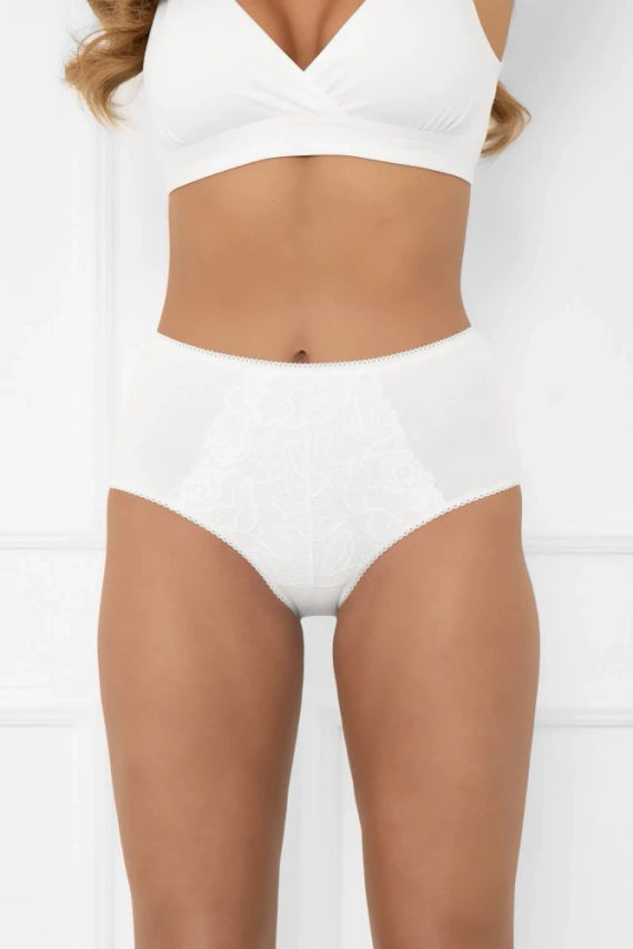 Dámské maxi kalhotky Libra s krajkovým akcentem | Italian Fashion white