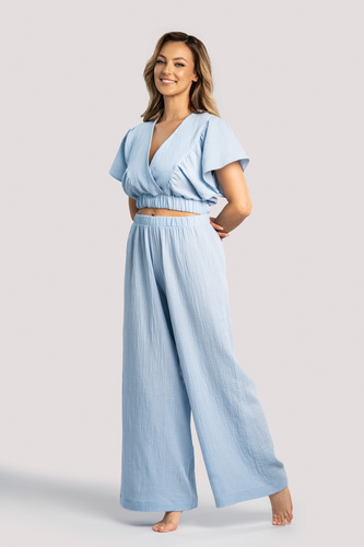 Tola dámský mušelínový set Unikat modrý - letní domácí prádlo