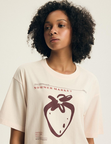 Dámské pyžamo Henderson Evika 44474 – bavlna, jahody, šortky