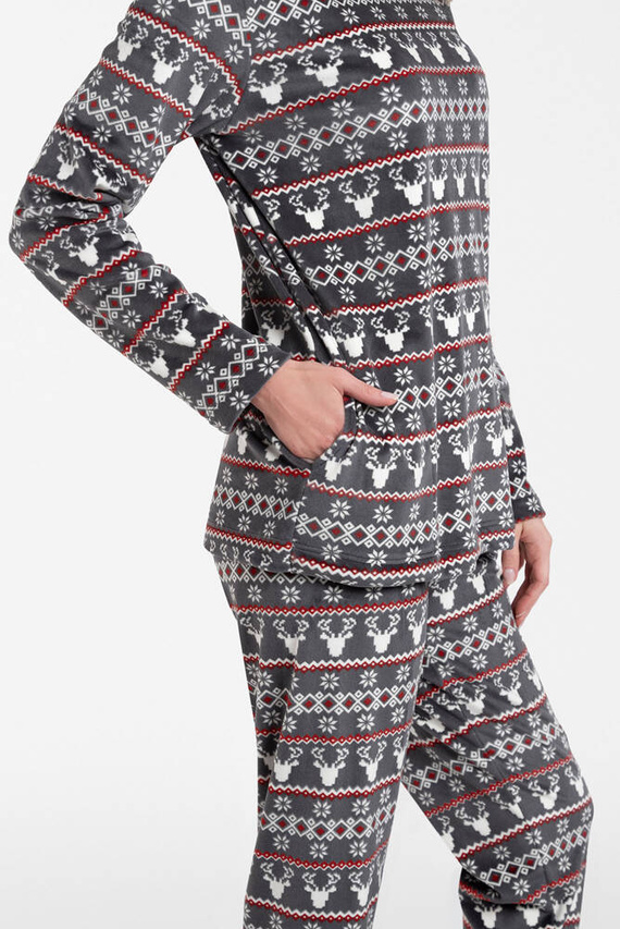 Island Fleece dámská souprava Italian Fashion - grafitový potisk