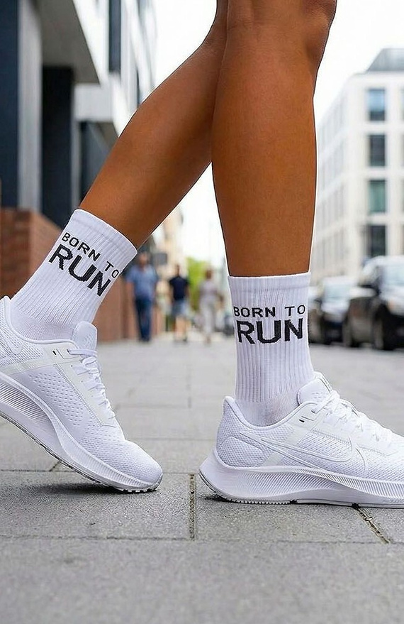 Dámské bavlněné ponožky Milena Born To Run 0200-225 – žebrované