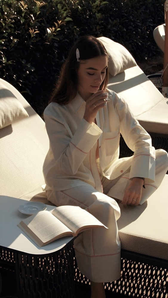 Dámské pyžamo Sensis Raven limetkové – bavlněná košile a dlouhé kalhoty