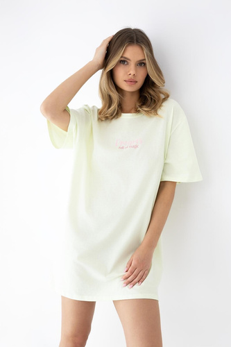 Noční košile Savanna Sensis limetková bavlněná lehká pohodlná