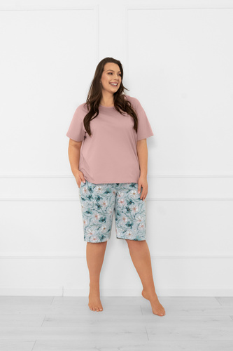 Dámské pyžamo Perlis - krátký rukáv, krátké kalhoty, bavlna Italian Fashion