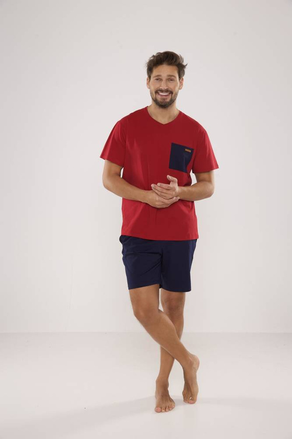 646 Kevin Pánské pyžamo De Lafense - bordó