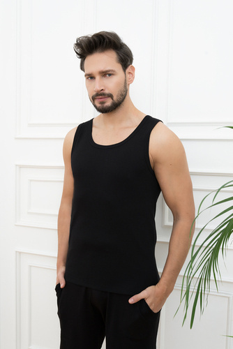 Paco Pánská vesta se širokými rameny Italian Fashion - černá