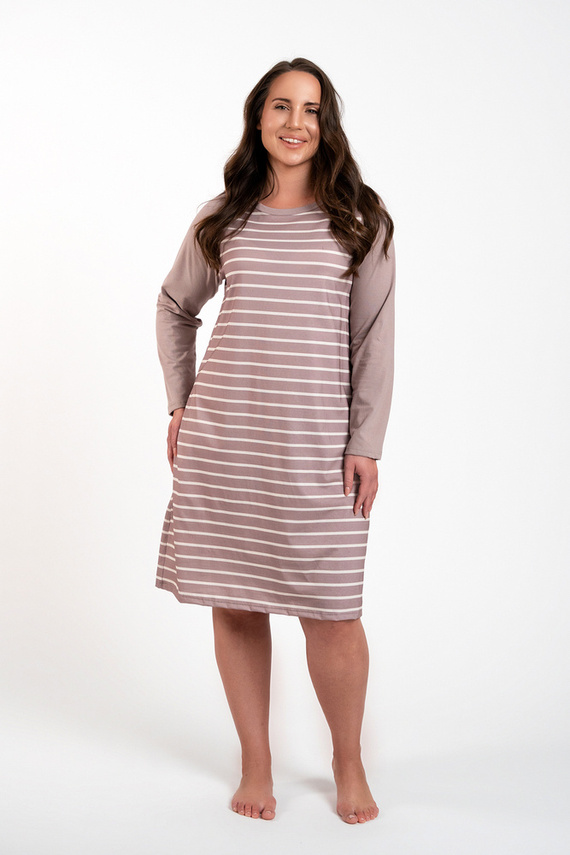 Noční košile Oda Italian Fashion - potisk cappuccino