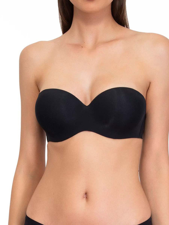 1580 Push-up podprsenka Fantastic - bandeau, mikrovlákno Sielei černá