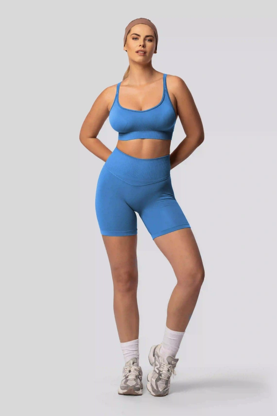 Spaio PUSH-UP PRO modelující bezešvé šortky fitness vysoký pas ice blue