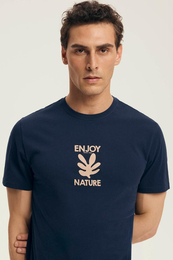 Pánské pyžamo Core 43462 Legend Henderson navy blue - bavlna, krátký rukáv, v krabici