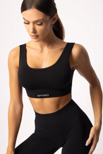 Bezešvá sportovní podprsenka SPAIO Flex 2.0 černá - stabilní opora a pohodlí