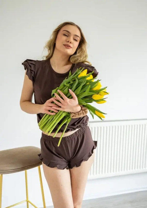 Dámské pyžamo Dkaren Lulu 2 bavlna komplet šortky pohodlí