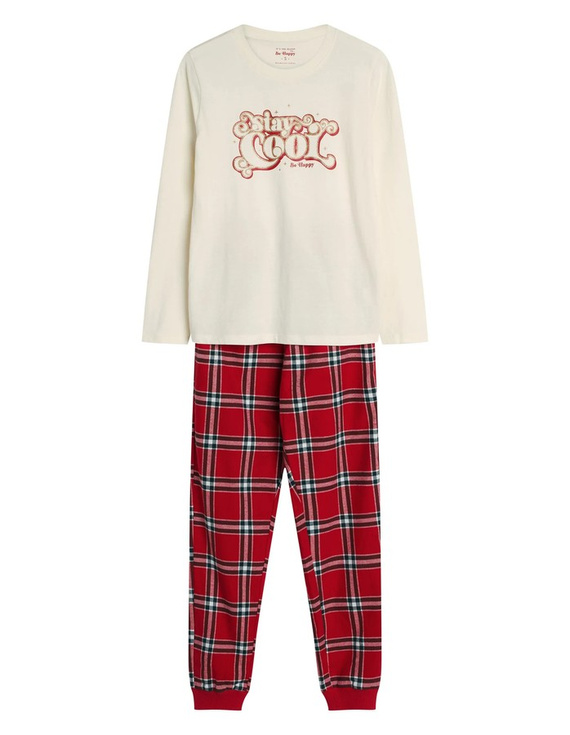43717 Dalisa Henderson dámské pyžamo - teplý flanel, dlouhý rukáv, vánoční kostka