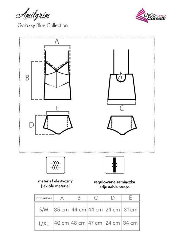 Amilgrim Set, košilka+šortky LivCo Corsetti Fashion