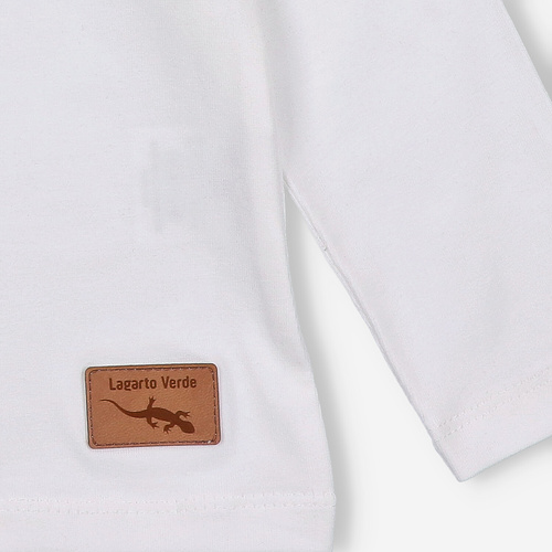 KAR-3008 Dívčí halenka s dlouhým rukávem Lagarto Verde ecru - stylová, bavlna, polská výroba