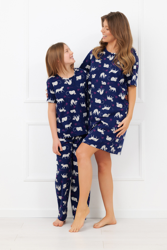 Dívčí pyžamo Mimi Italian Fashion 100% bavlna – krátký rukáv, dlouhé kalhoty