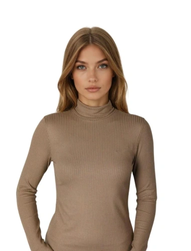 Matylda Dámská halenka Eldar coffee- Ribbed Viscose Premium | Golf | Dlouhý rukáv | Ideální pro každodenní a elegantní styling