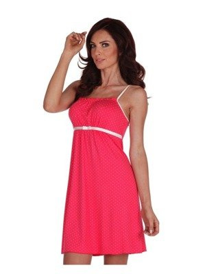 918 Dots Forex noční košile bez ramínek - malinová