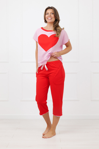 Dámské pyžamo Sabrina Italian Fashion 100% bavlna – krátký rukáv, kalhoty 3/4