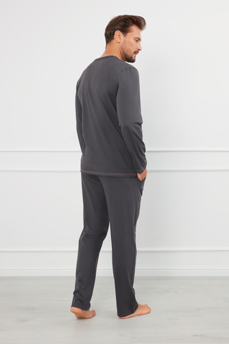 Salomon Pánské pyžamo s dlouhým rukávem, dlouhé kalhoty Italian Fashion - graphite/honey