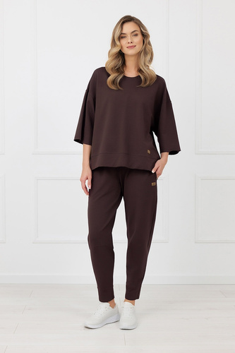 Tepláky Kaori Italian Fashion bavlna hnědé