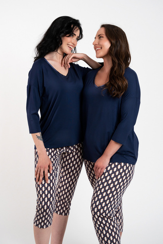 Milda Dámské pyžamo 3/4 rukávy, 3/4 kalhoty Italská móda