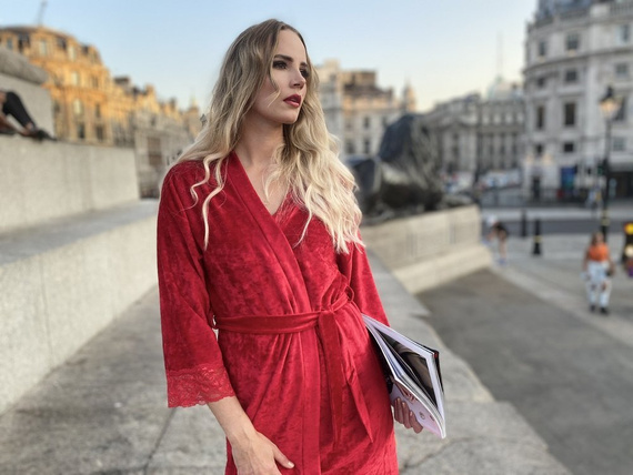 457 Milagros Dámský krátký župan Forex - červený