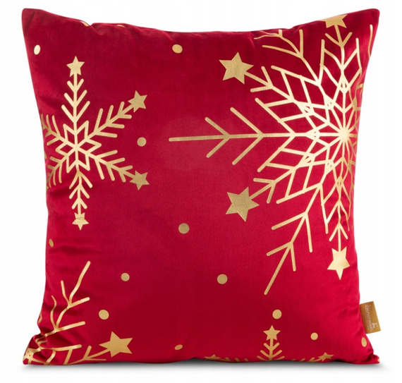 Chp 237 Vánoční velurový povlak na polštář Eurofirany červený - měkká, elegantní dekorace