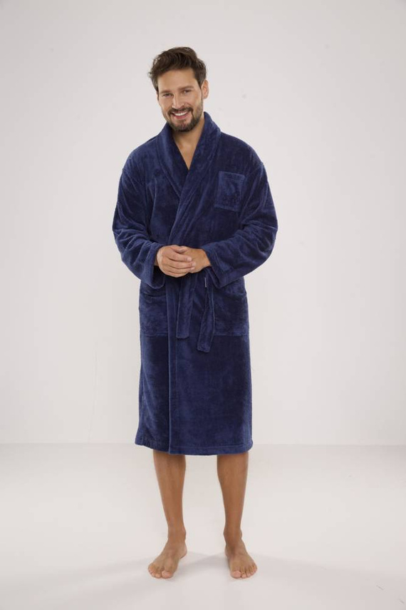 811 De Lafense pánský plyšový župan - džínový