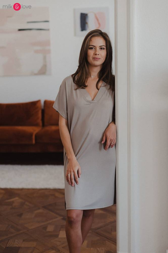 Moon bambusowa koszula nocna ciążowa i do karmienia Milk&Love eukaliptus