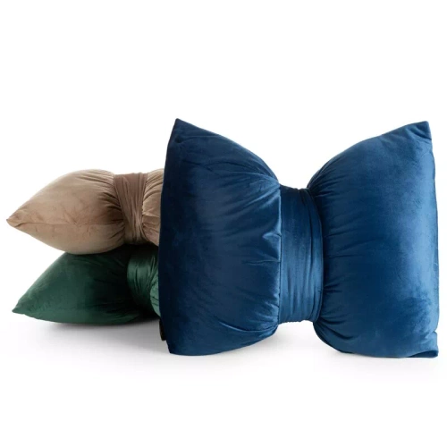 Eurofirany Vánoční polštář námořnická modř 45x55 - sametová mašle