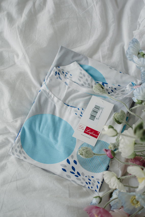 860 Noční košile Amelia De Lafense - krátký rukáv, měkká viskóza - tyrkysová