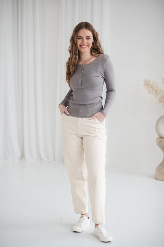 Tummy Milk&Love těhotenská a kojicí halenka viskóza gray