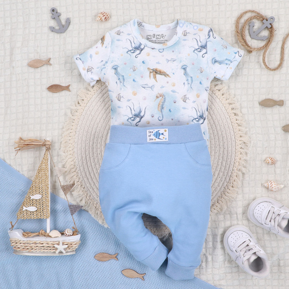 ABN-5447 Body z organické bavlny Sea Of Joy od Nini - organická bavlna, krátký rukáv