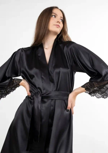 Asteria Podomka Dkaren černá - satén s krajkou, elegantní a smyslná