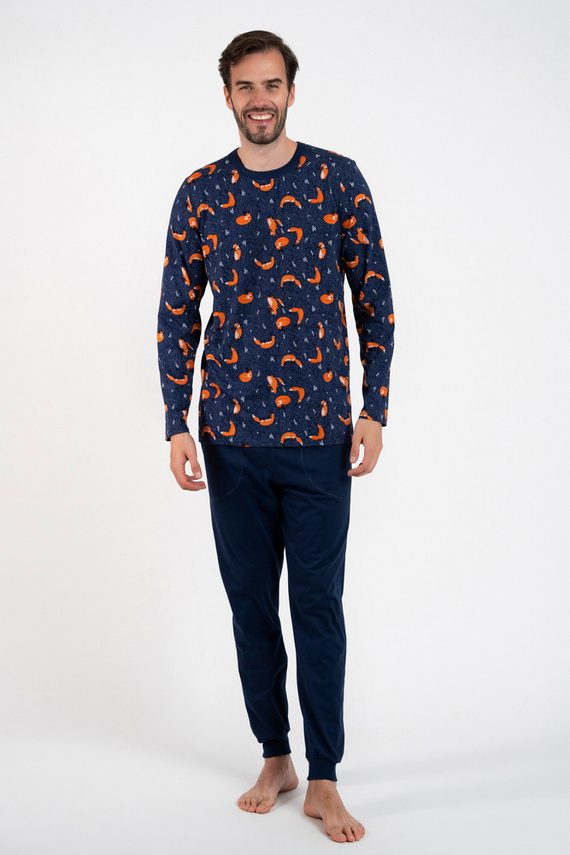 Witalis Pánské pyžamo s dlouhým rukávem, dlouhé kalhoty Italská móda