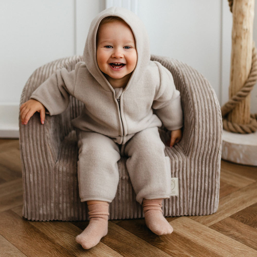 Dětský overal z merino vlny Eevi - béžový, měkký a prodyšný