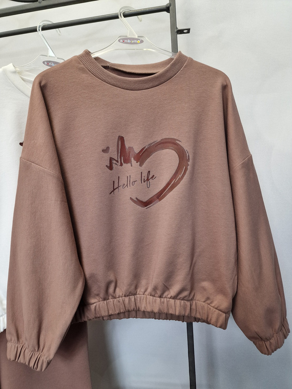 Gaja Dětská mikina Bambarillo hnědá | elastická bavlněná mikina