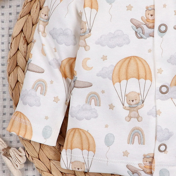 ABN-5510 Sky Journey Nini baby kaftan - organická bavlna, zapínání na patentky