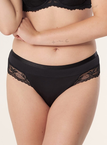 Šortky Petra Mefemi by Nipplex - černé, plný vestavěný střih, šněrování vzadu, měkké mikrovlákno, velmi pohodlné a elegantní