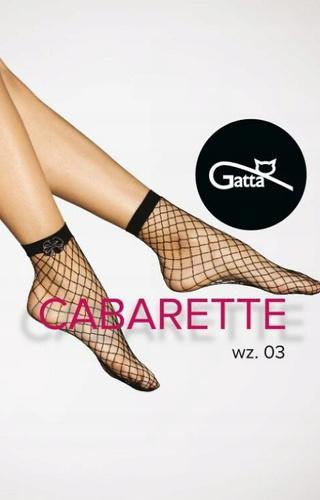 568 Cabarette 03 Gatta dámské ponožky černé - cabaret s ozdobou