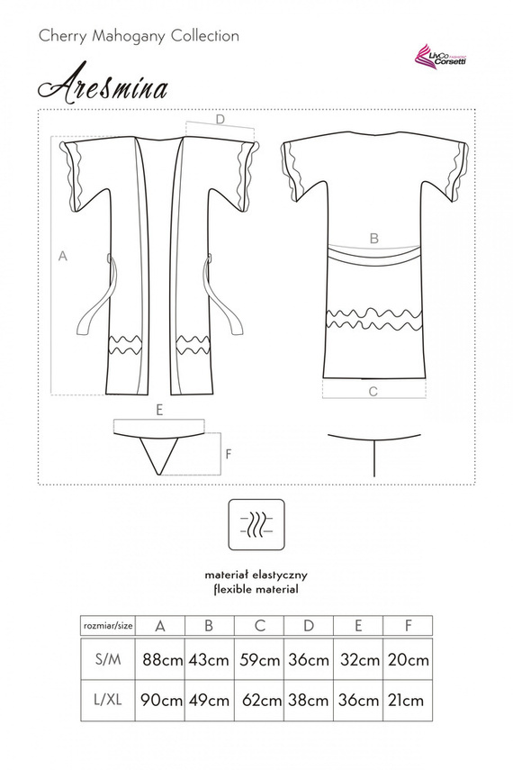 Aresmina LC 90564 Cherry Mahogany Collection dámský župan LivCo Corsetti