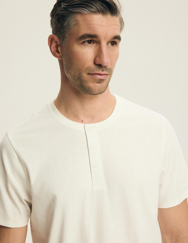 Pánské pyžamo Henderson 43454 Nigri krémové – 100% bavlna na léto