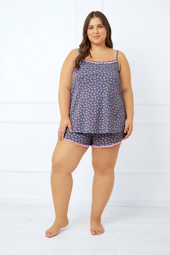 Tiana Dámské pyžamo s úzkými ramínky, šortky Italian Fashion - potisk